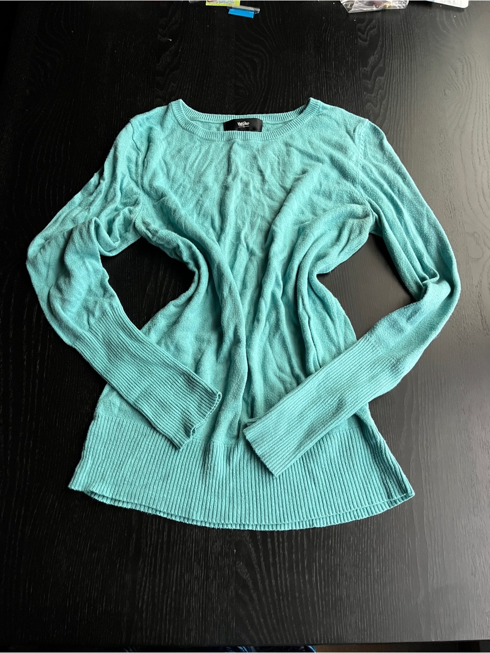Mossimo Supply Co. Teal Long-Sleeve Crewneck Top